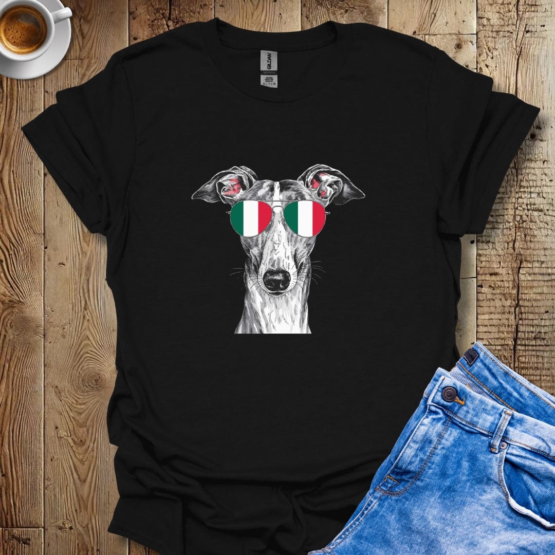 Italian Greyhound Sunglasses Italian Flag T-shirt