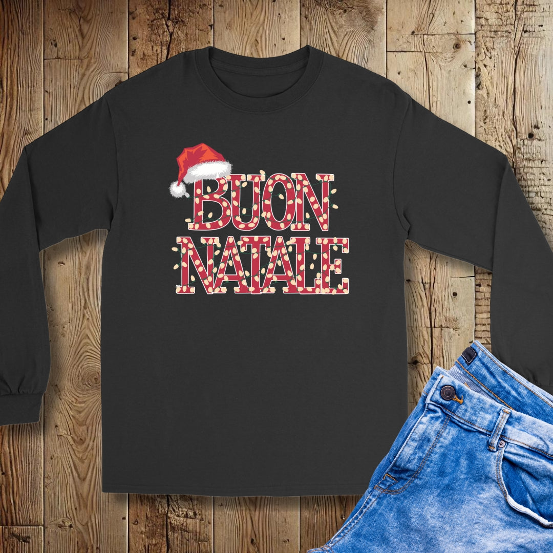 Buon Natale Italian Christmas Lights Unisex Long Sleeve Tee