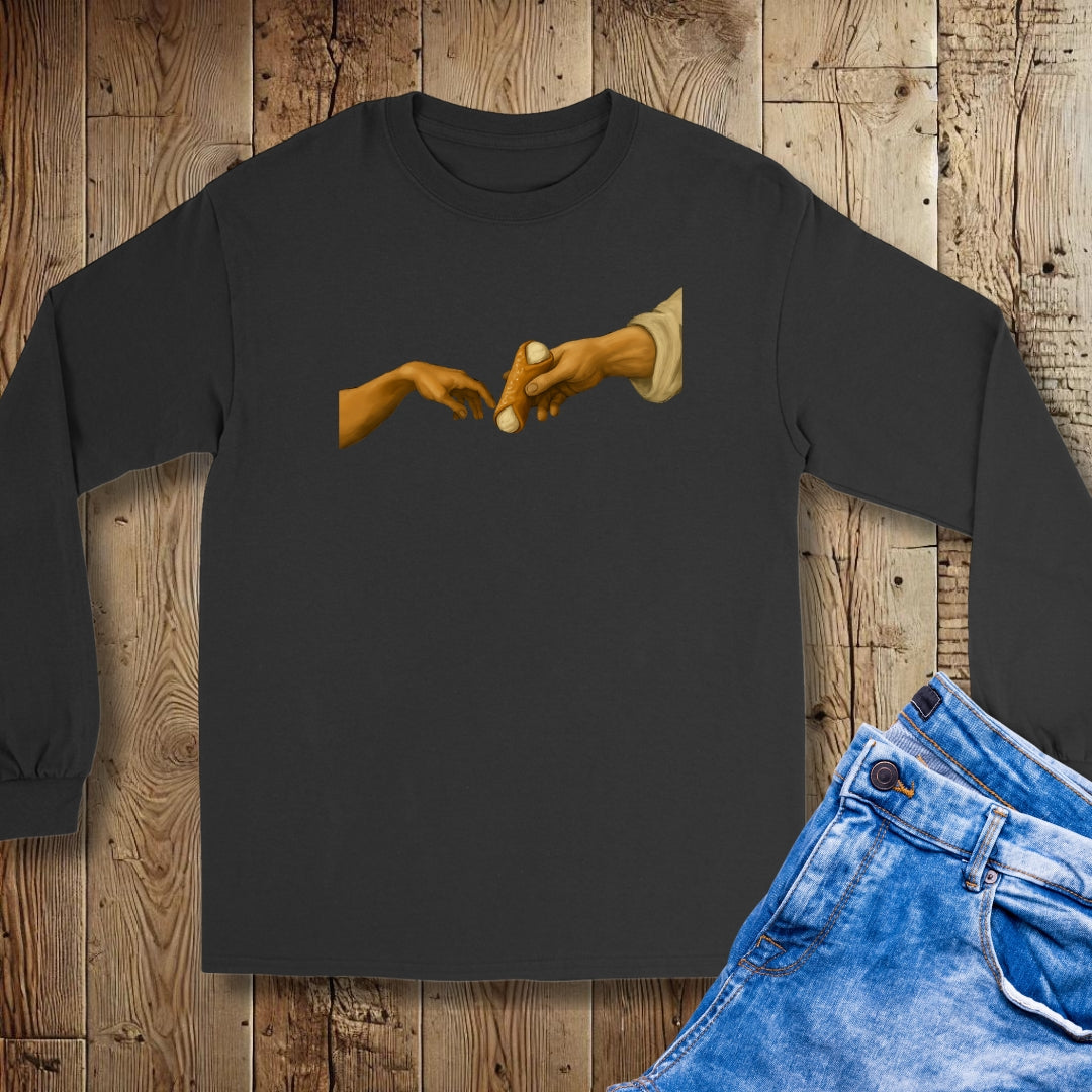 Creation of Adam Michelangelo Cannoli Unisex Long Sleeve Tee