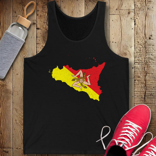 Sicilian Map with Trinacria Unisex Jersey Tank