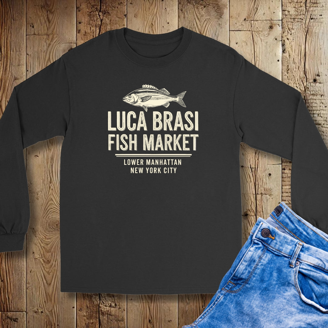 Luca Brasi Fish Market Godfather Unisex Long Sleeve Tee