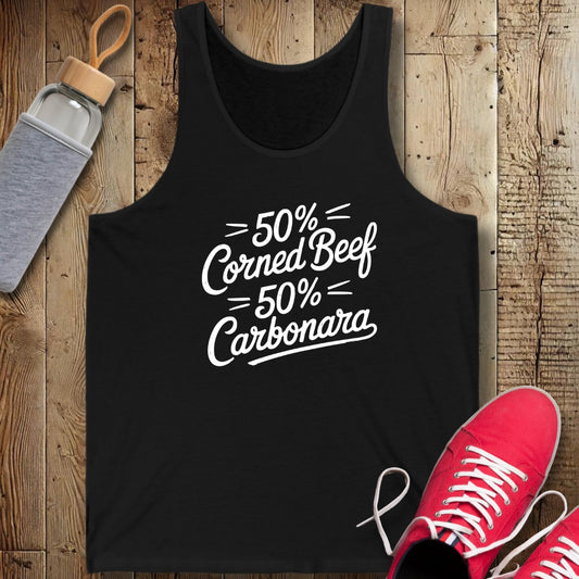 50% Corned Beef 50% Carbonara Half Irish Italian Unisex Jersey Tank