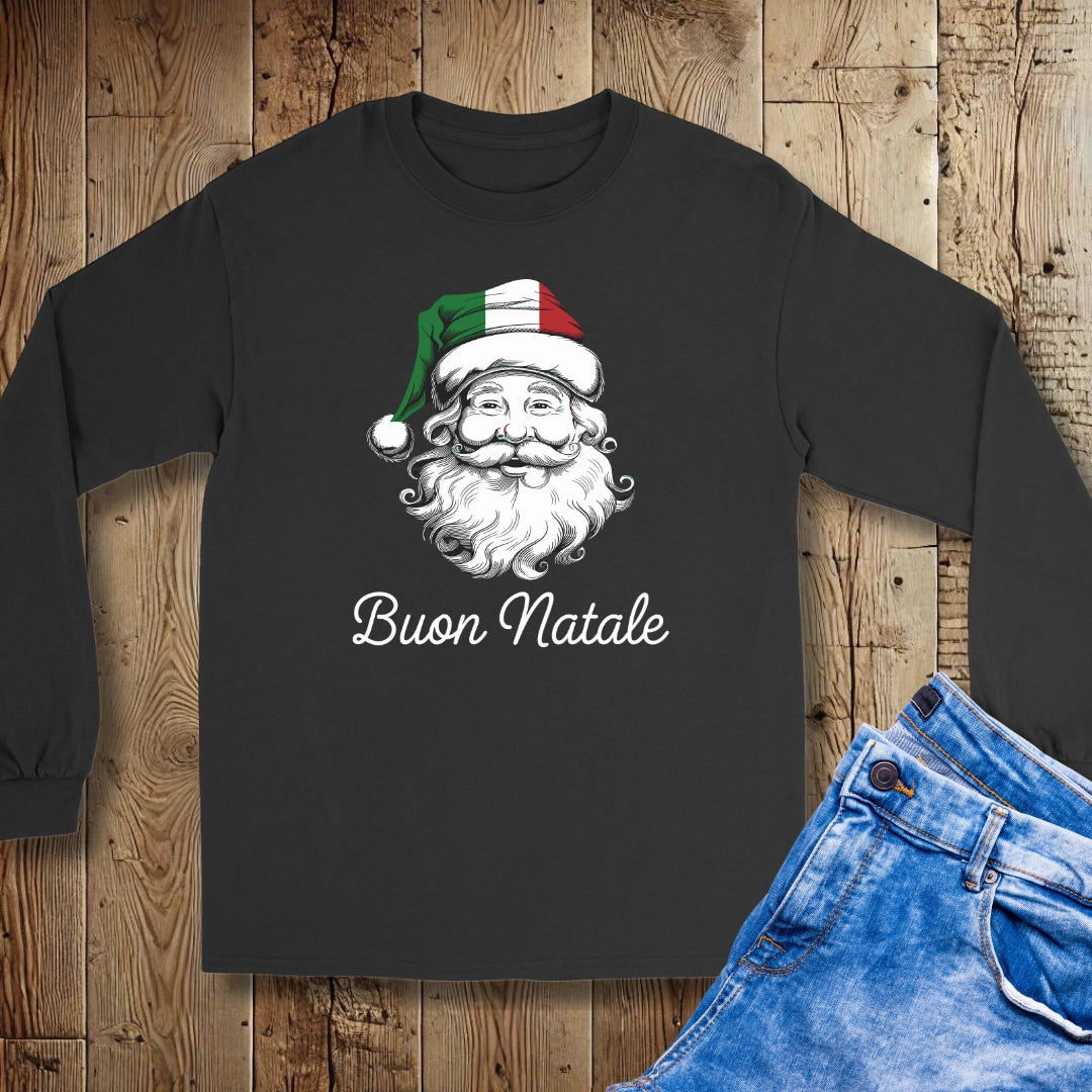 Italian Christmas Buon Natale Santa Unisex Long Sleeve Tee