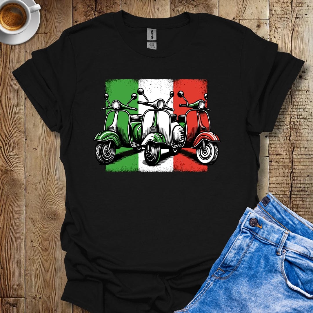 I Love Vintage Italian Scooter Vespa with Italian Flag T-Shirt