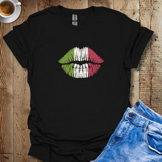 Italian Flag Lips Bacio Italian Pride T-shirt