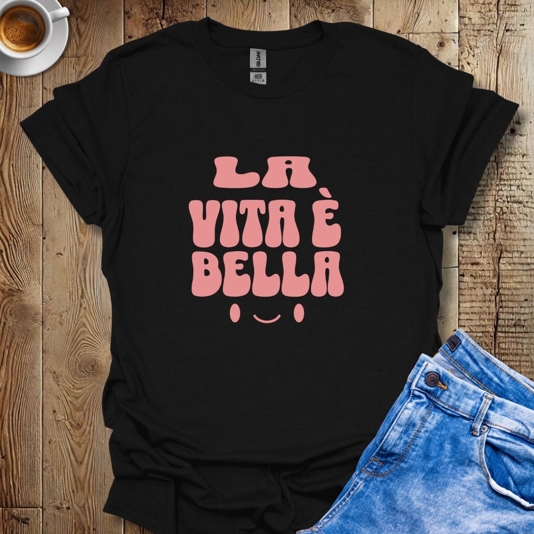 Cute Retro La Vita è Bella Italian Sayings T-shirt