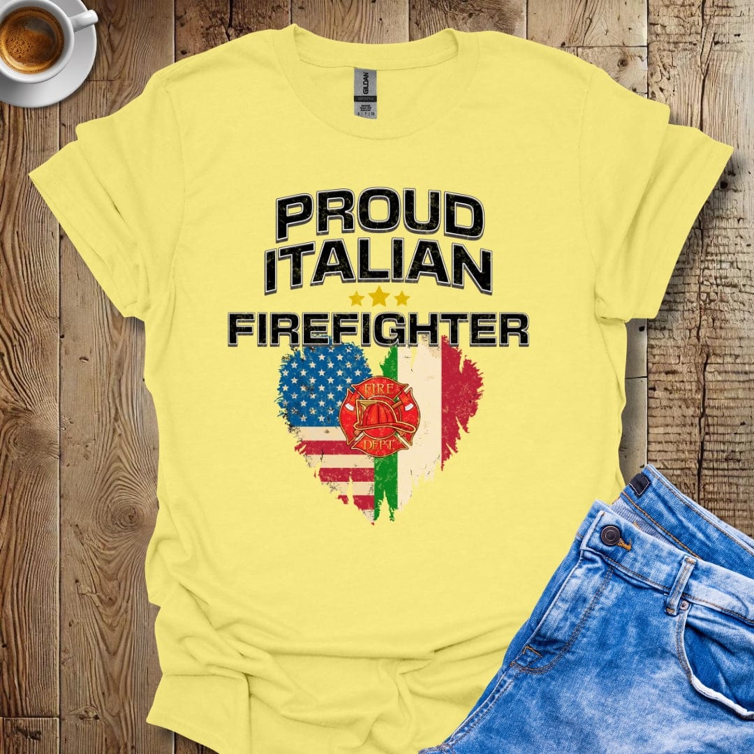 Proud Italian Firefighter Italian Pride T-shirt