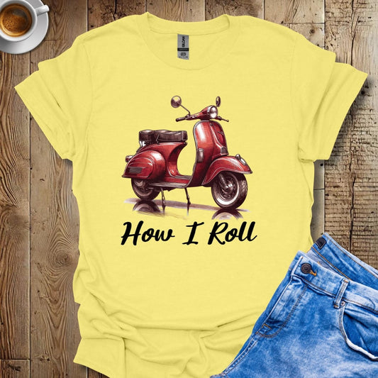 How I Roll Vintage Italian Scooter Vespa Italian Vibes T-Shirt