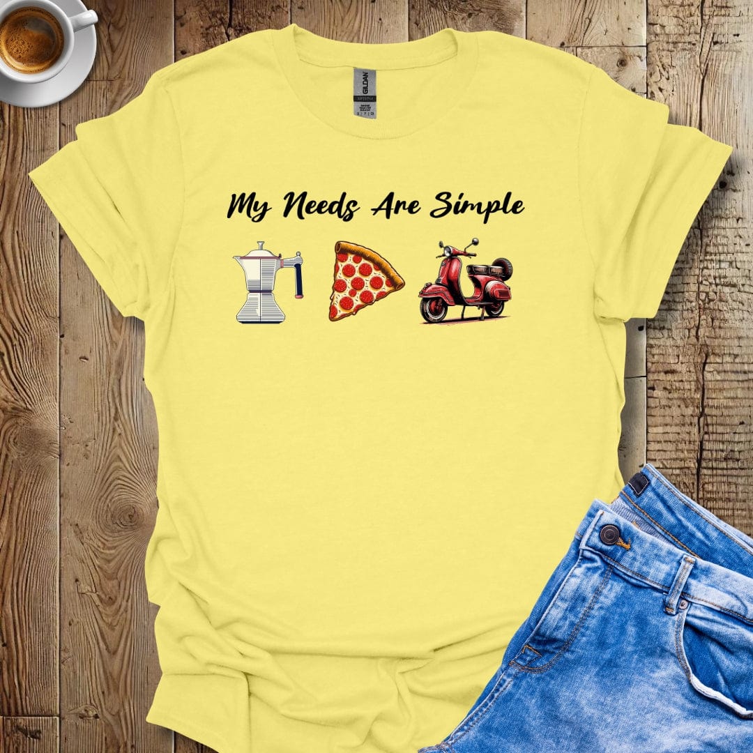 My Needs Are Simple Vintage Italian Scooter Vespa T-Shirt