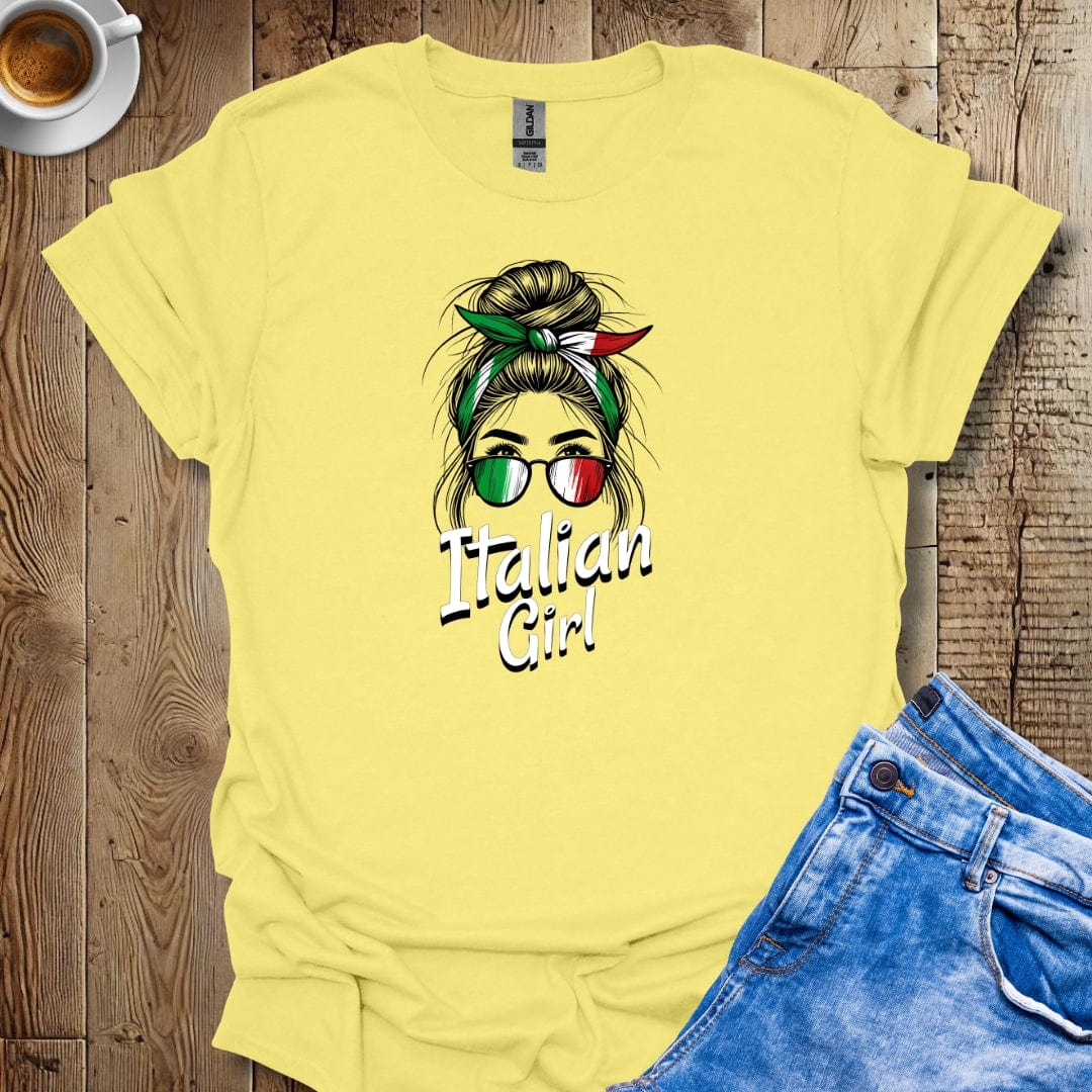 Cute Messy Bun Italian Girl T-shirt