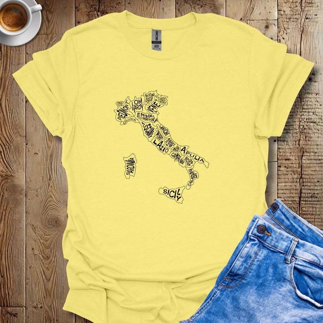 Regional Italian Map of Italy Lover T-Shirt