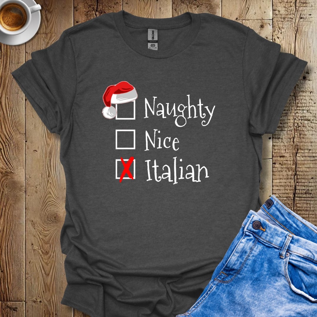 Funny Naughty Nice Italian Christmas T-Shirt