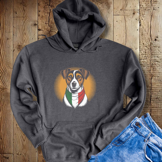 Jack Russell Italian Flag Bandana Hoodie Sweatshirt