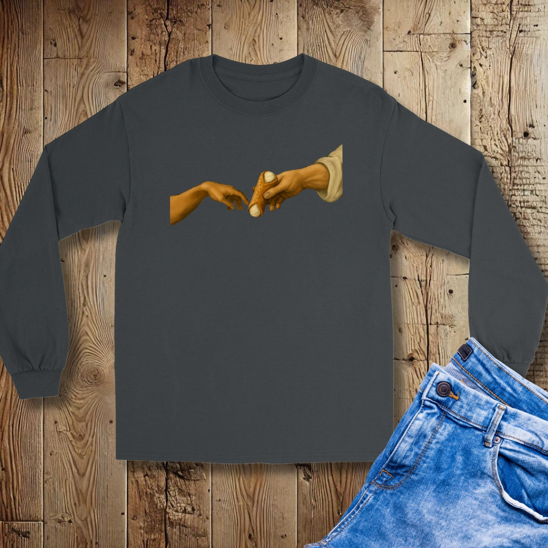 Creation of Adam Michelangelo Cannoli Unisex Long Sleeve Tee