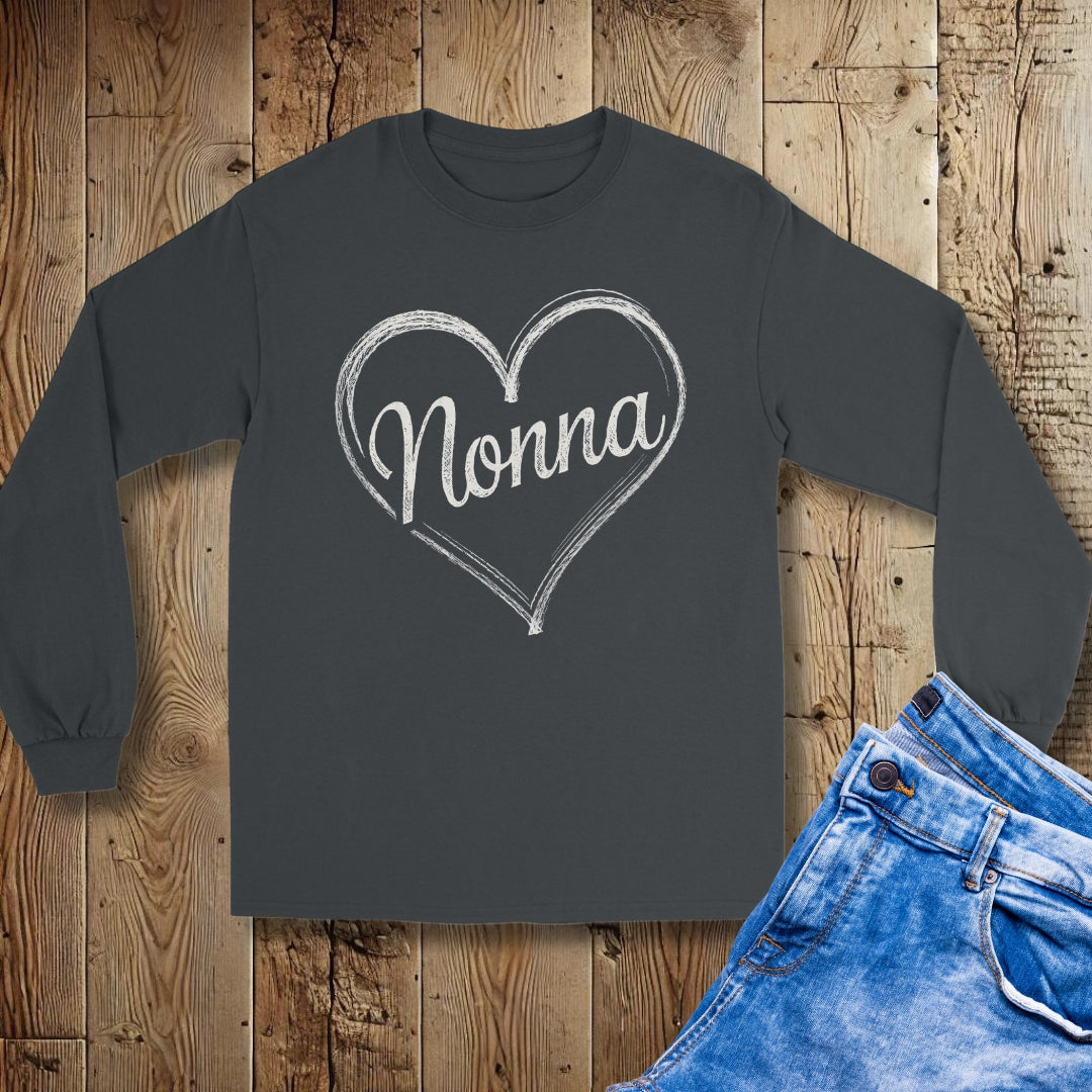 Nonna Chalk Heart Unisex Long Sleeve Tee
