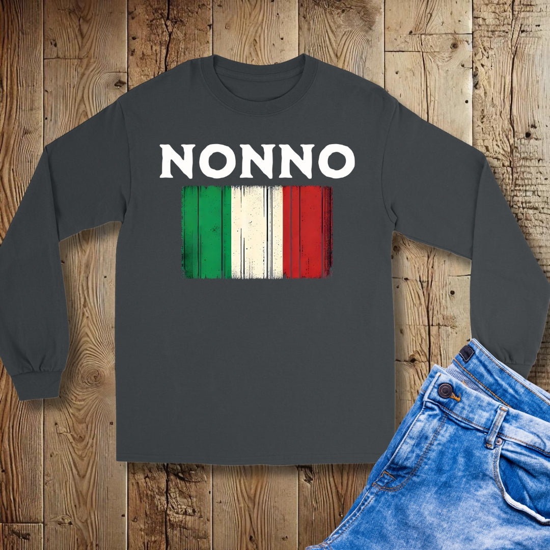 Nonno Distressed Flag Unisex Long Sleeve Tee