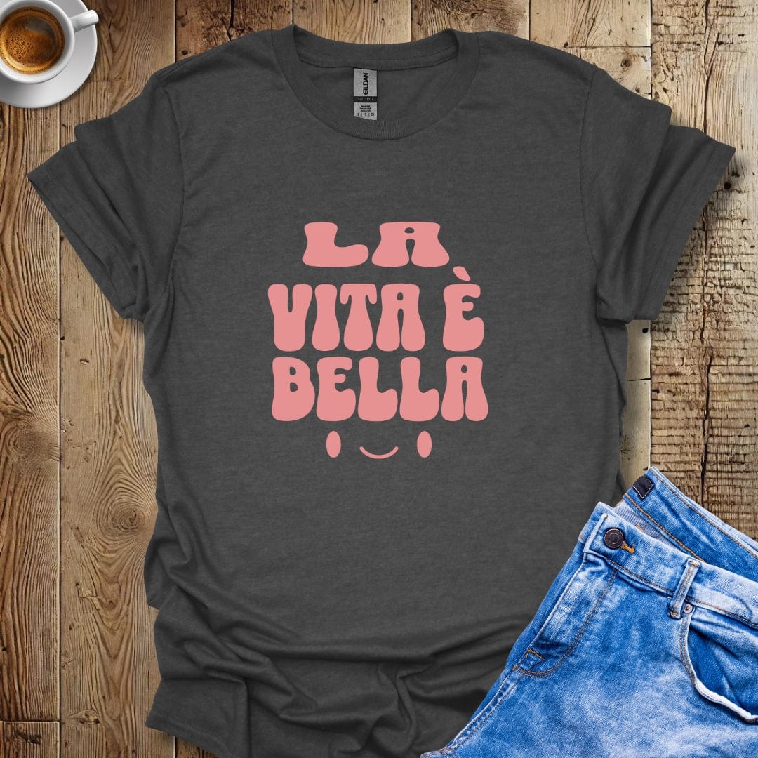 Cute Retro La Vita è Bella Italian Sayings T-shirt