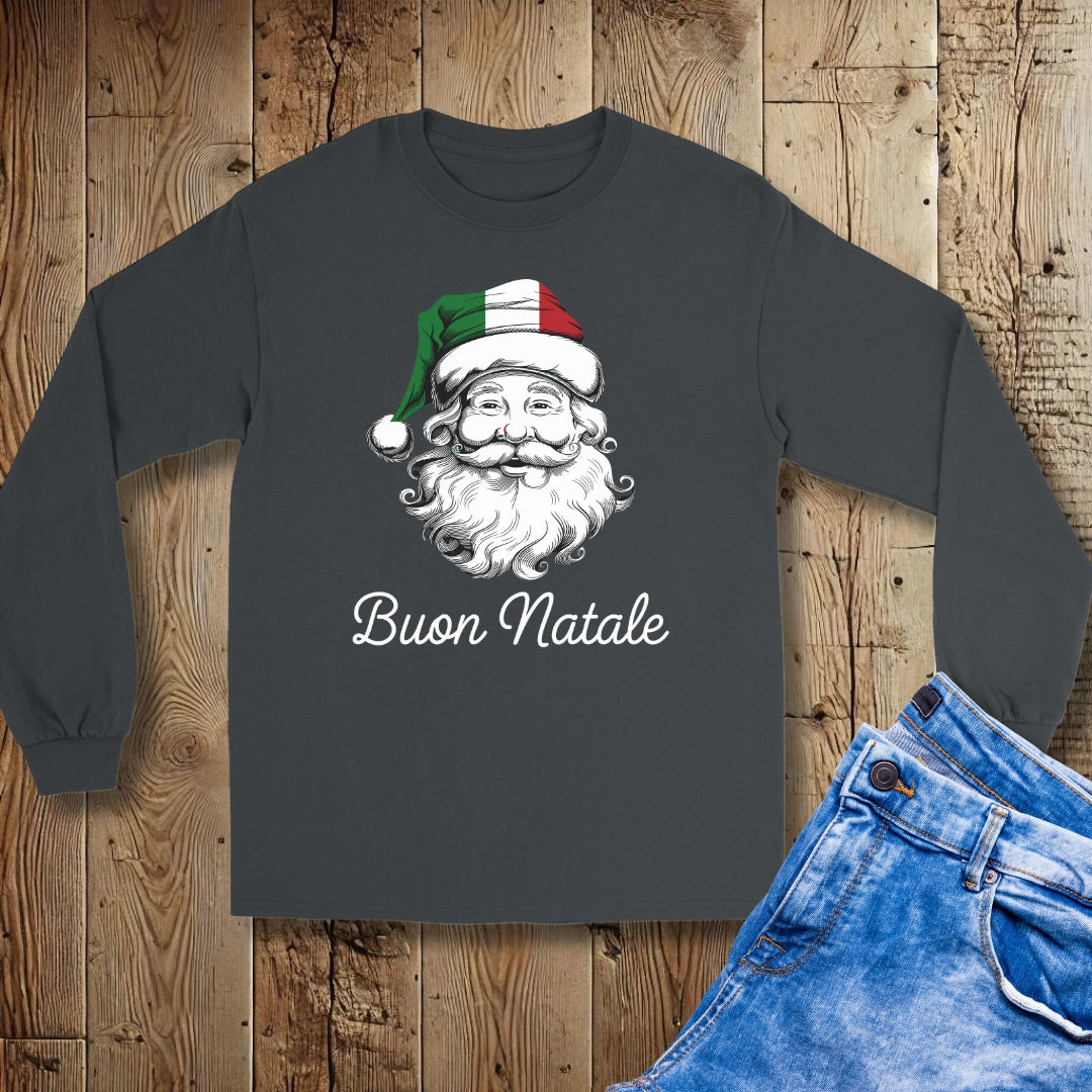 Italian Christmas Buon Natale Santa Unisex Long Sleeve Tee