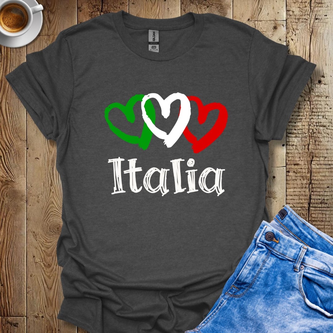 Italian Flag Hearts Italia Italian Pride T-shirt