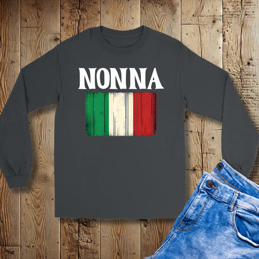 Nonna Distressed Flag Unisex Long Sleeve Tee