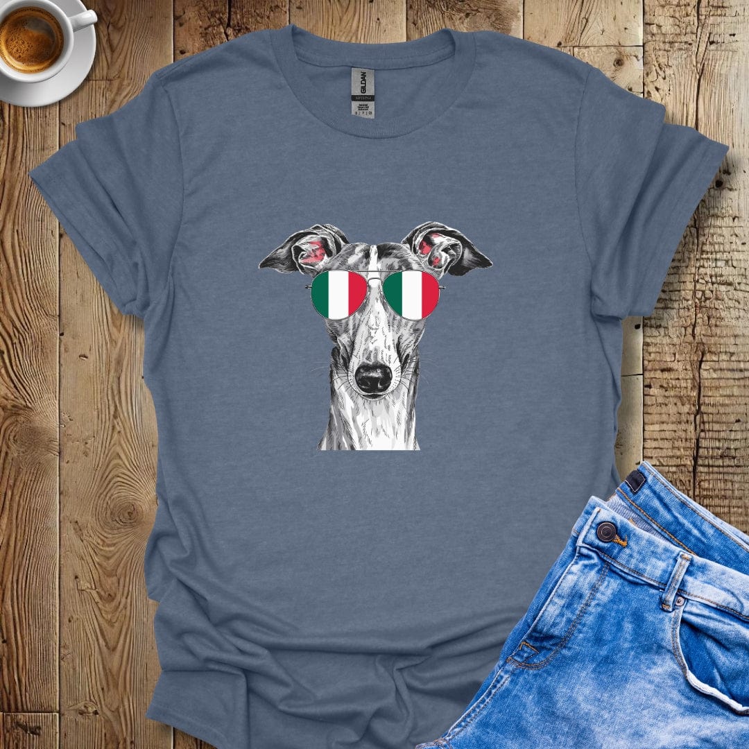 Italian Greyhound Sunglasses Italian Flag T-shirt