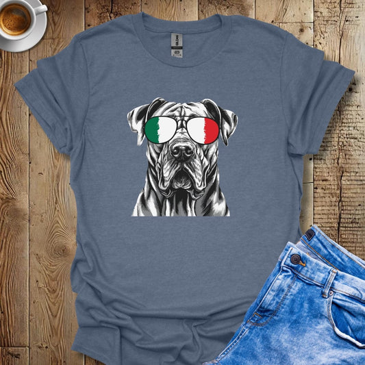 Cane Corso Italian Flag Sunglasses T-shirt