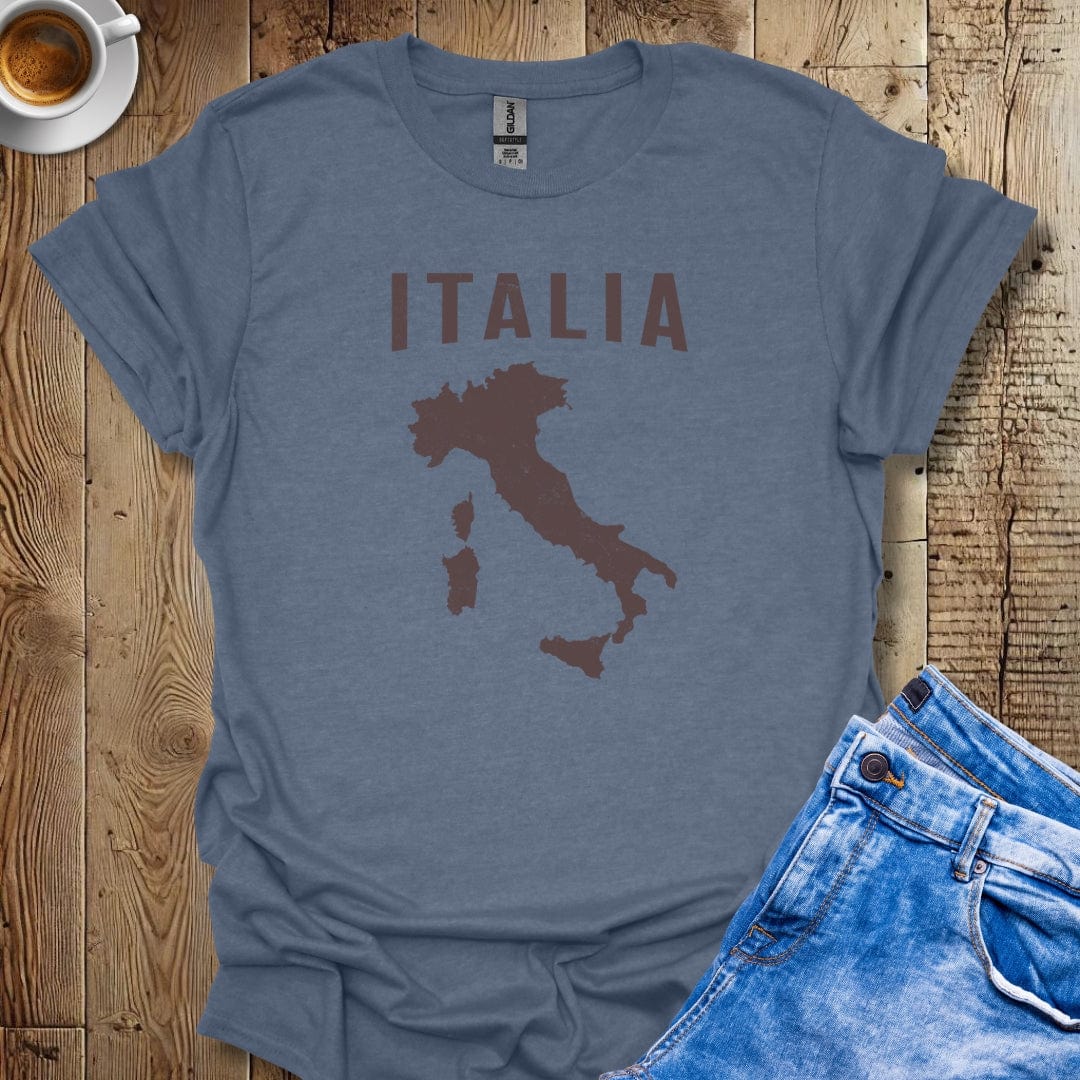 Distressed Italia Map Italian Pride T-shirt