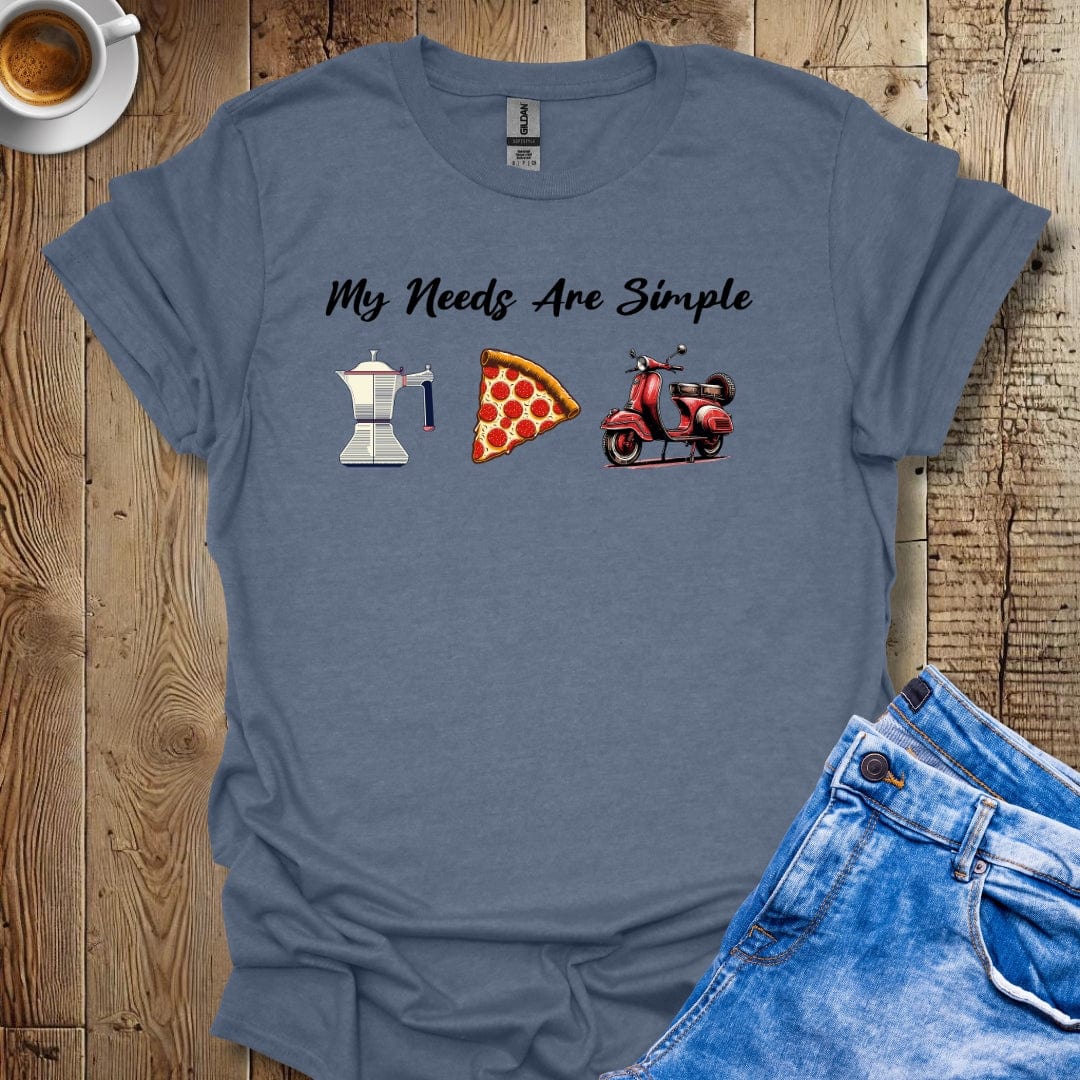 My Needs Are Simple Vintage Italian Scooter Vespa T-Shirt