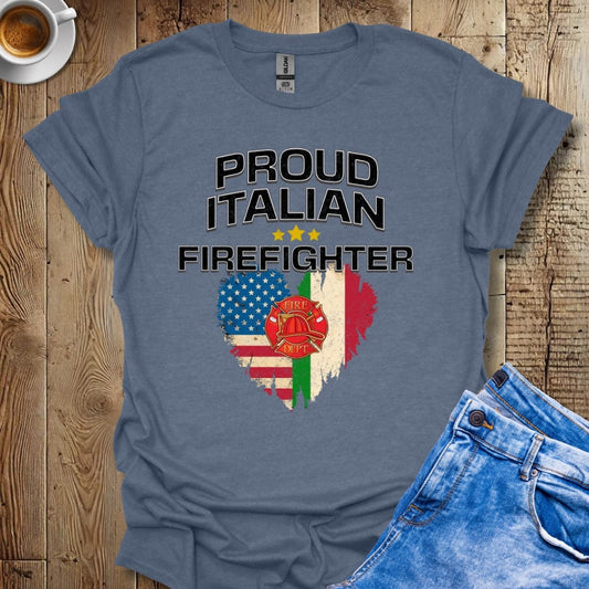 Proud Italian Firefighter Italian Pride T-shirt