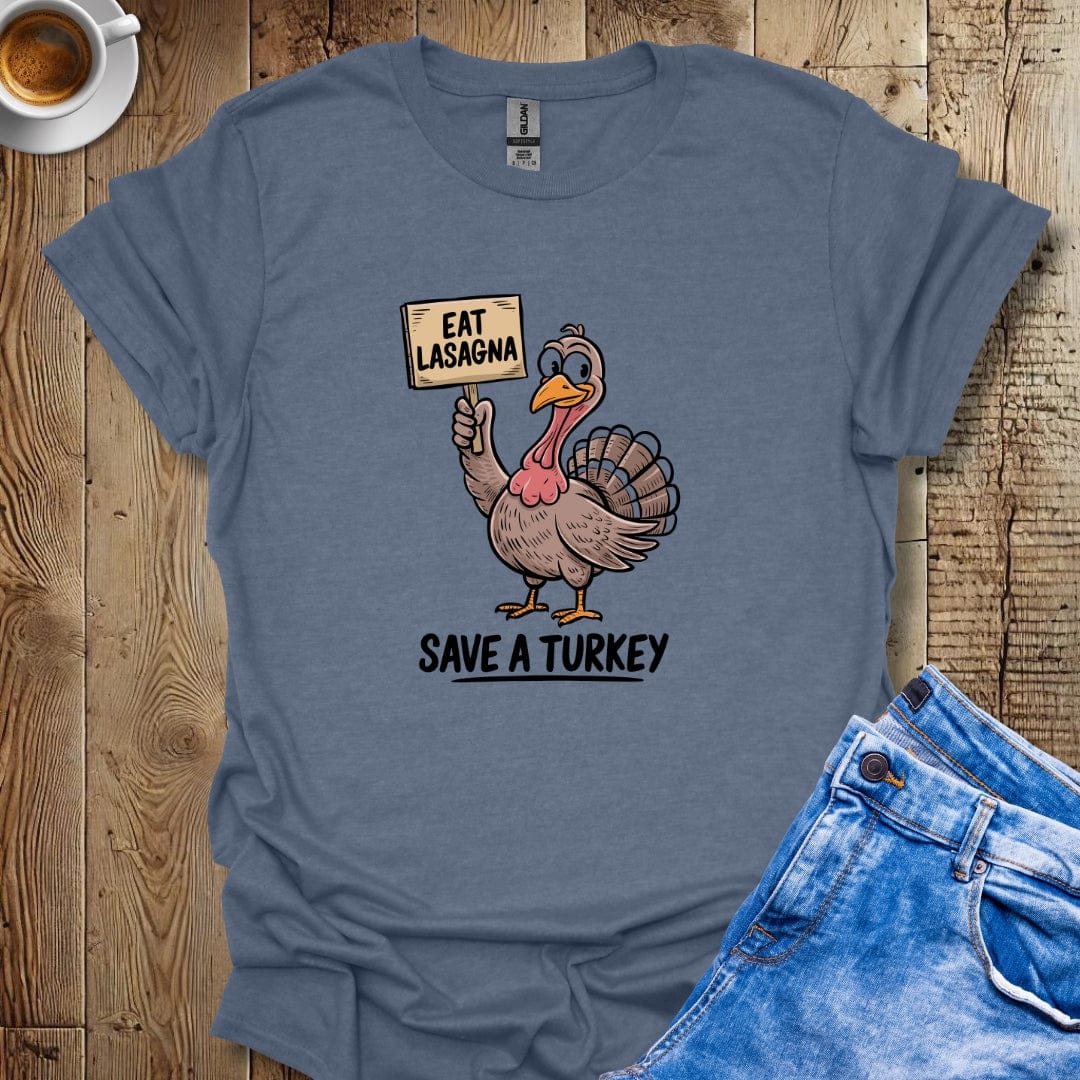 Eat Lasagna Save a Turkey Italian Thanksgiving T-Shirt