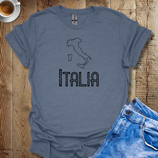 Italia Line Art Map Italian Pride T-shirt