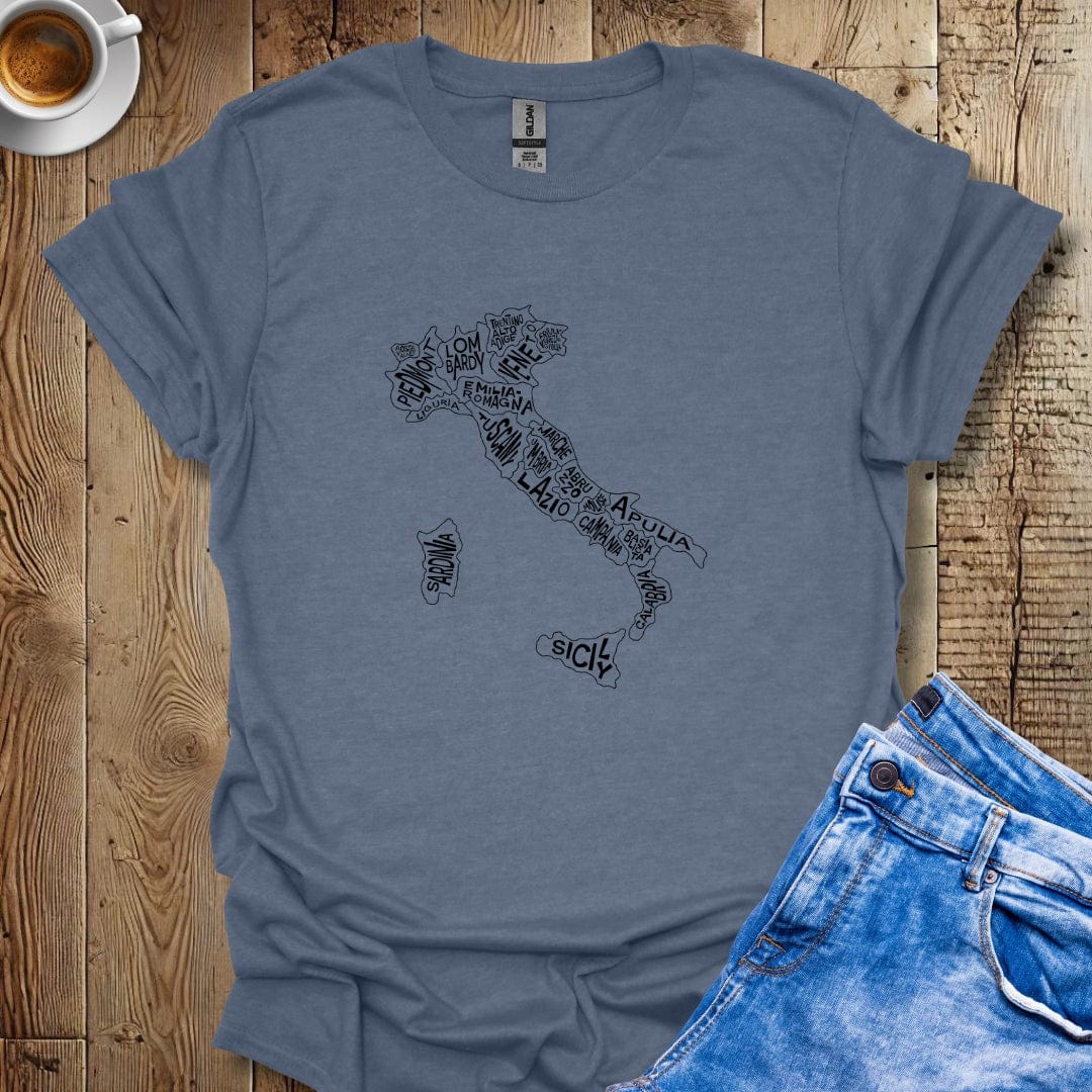 Regional Italian Map of Italy Lover T-Shirt