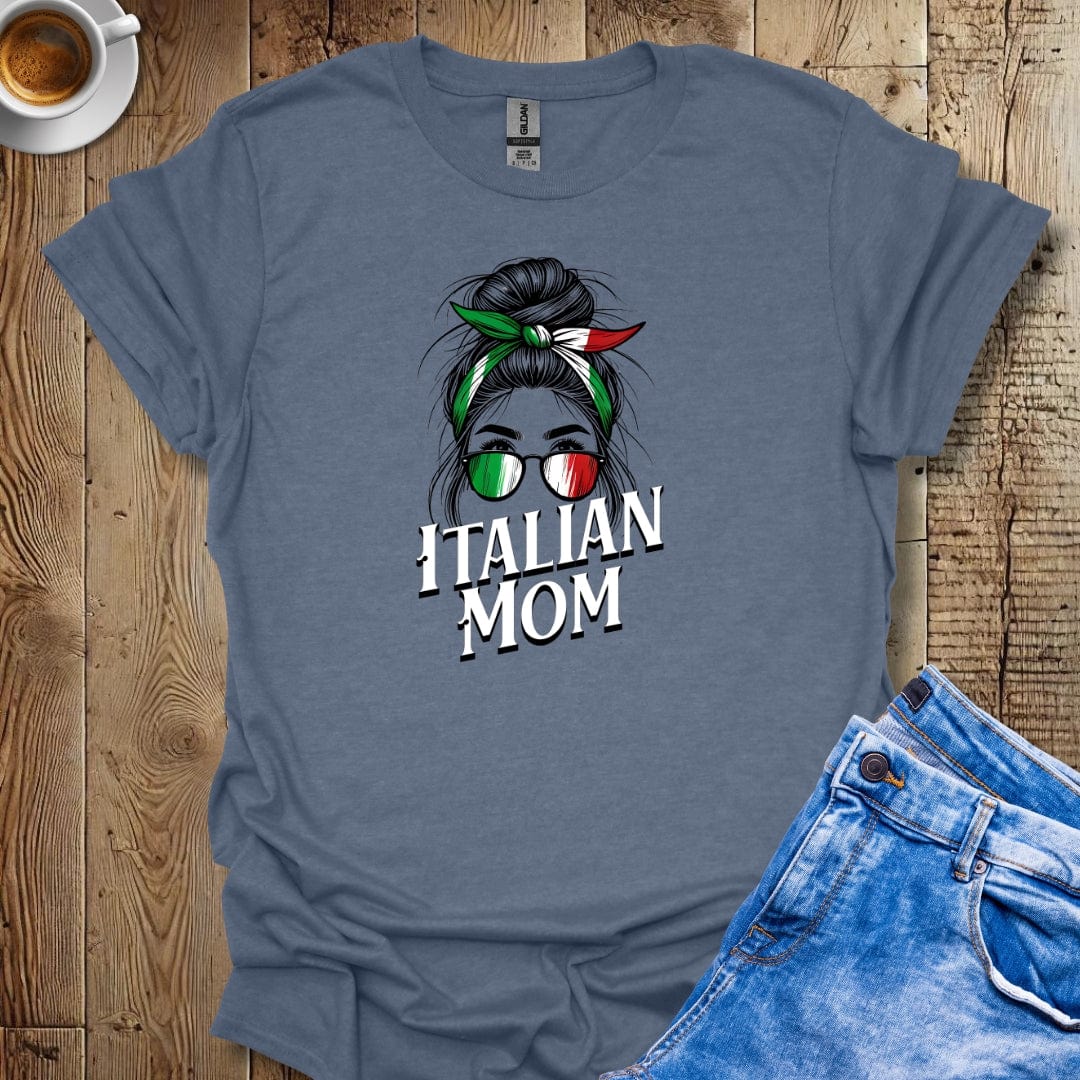 Cute Messy Bun Italian Mom T-shirt