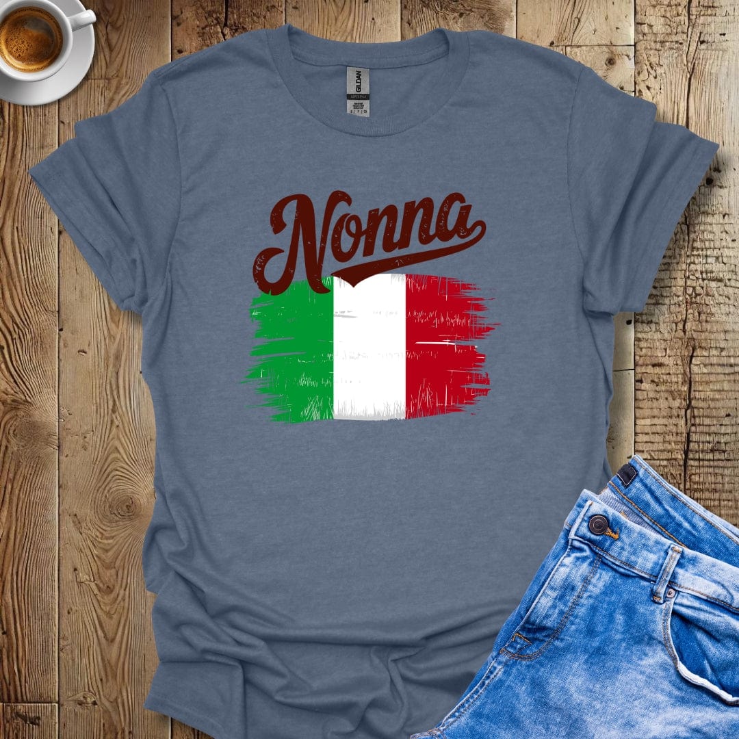 Nonna with Distressed Italian Flag T-shirt