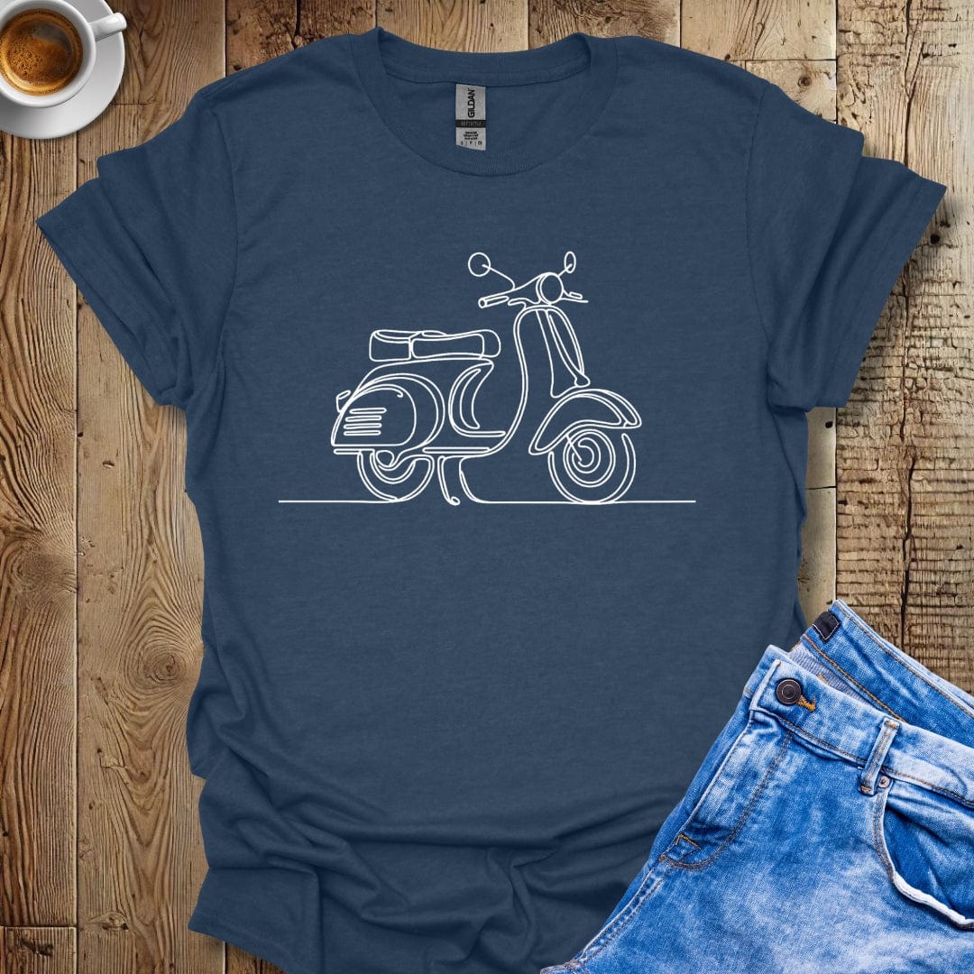 Line Art Minimalist Vintage Italian Scooter Vespa T-Shirt