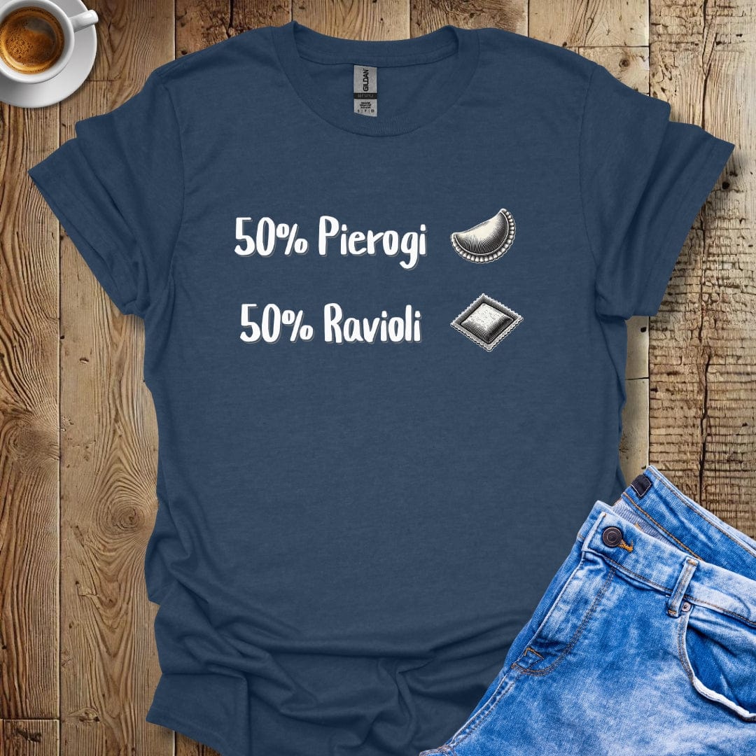 Funny 50% Pierogi 50% Ravoili Polish Italian T-shirt