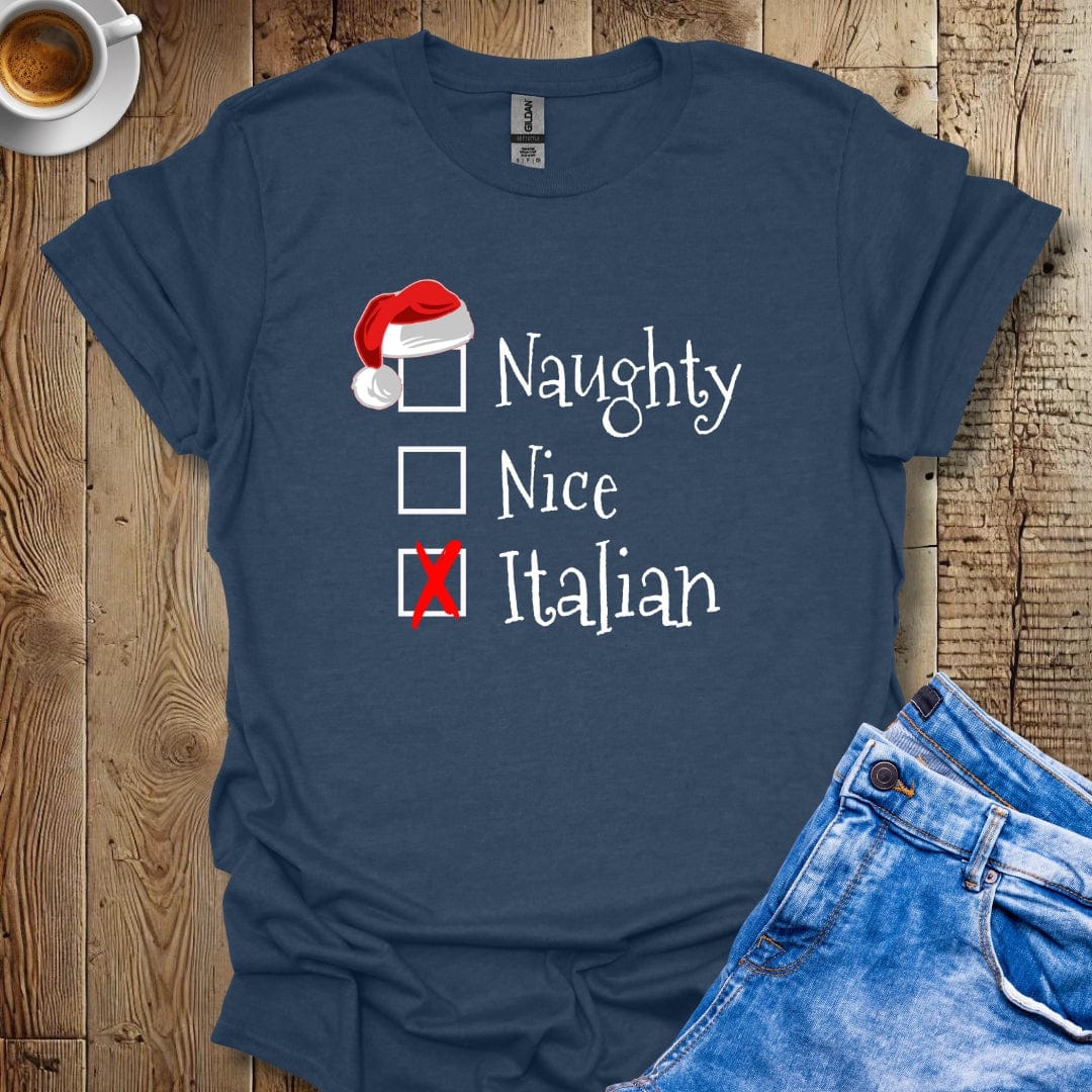 Funny Naughty Nice Italian Christmas T-Shirt