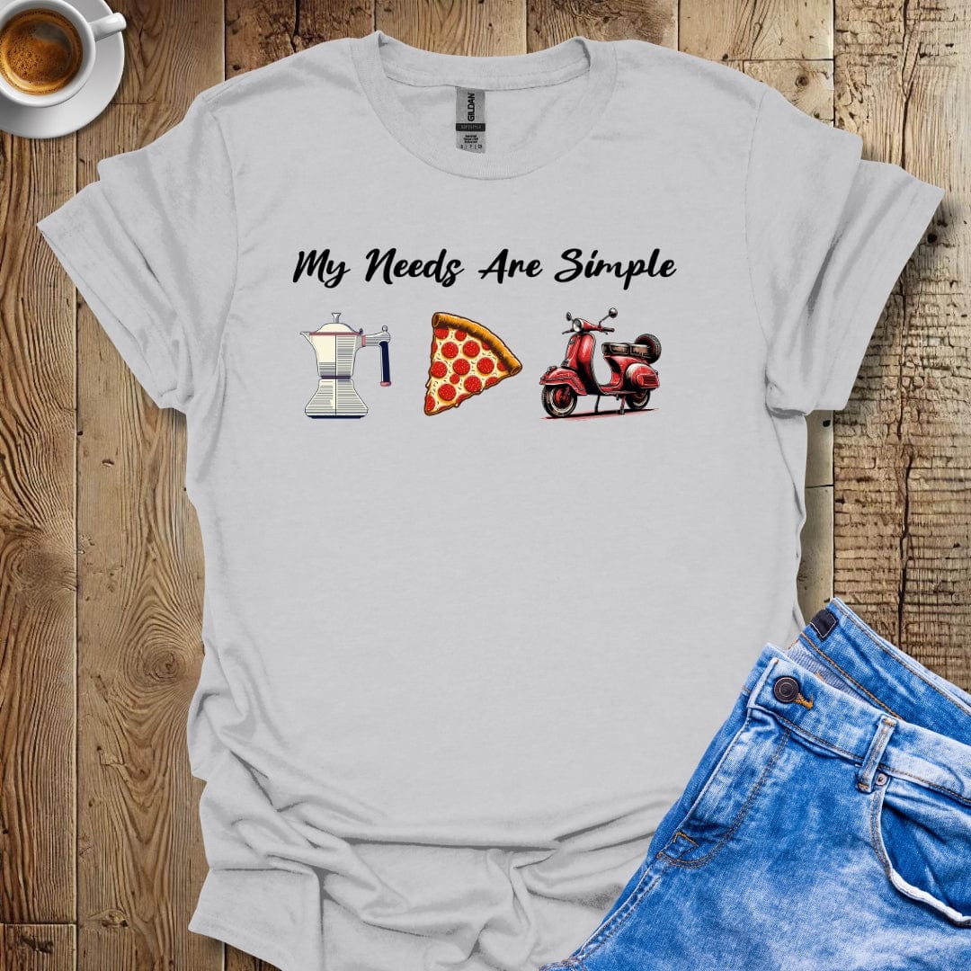 My Needs Are Simple Vintage Italian Scooter Vespa T-Shirt