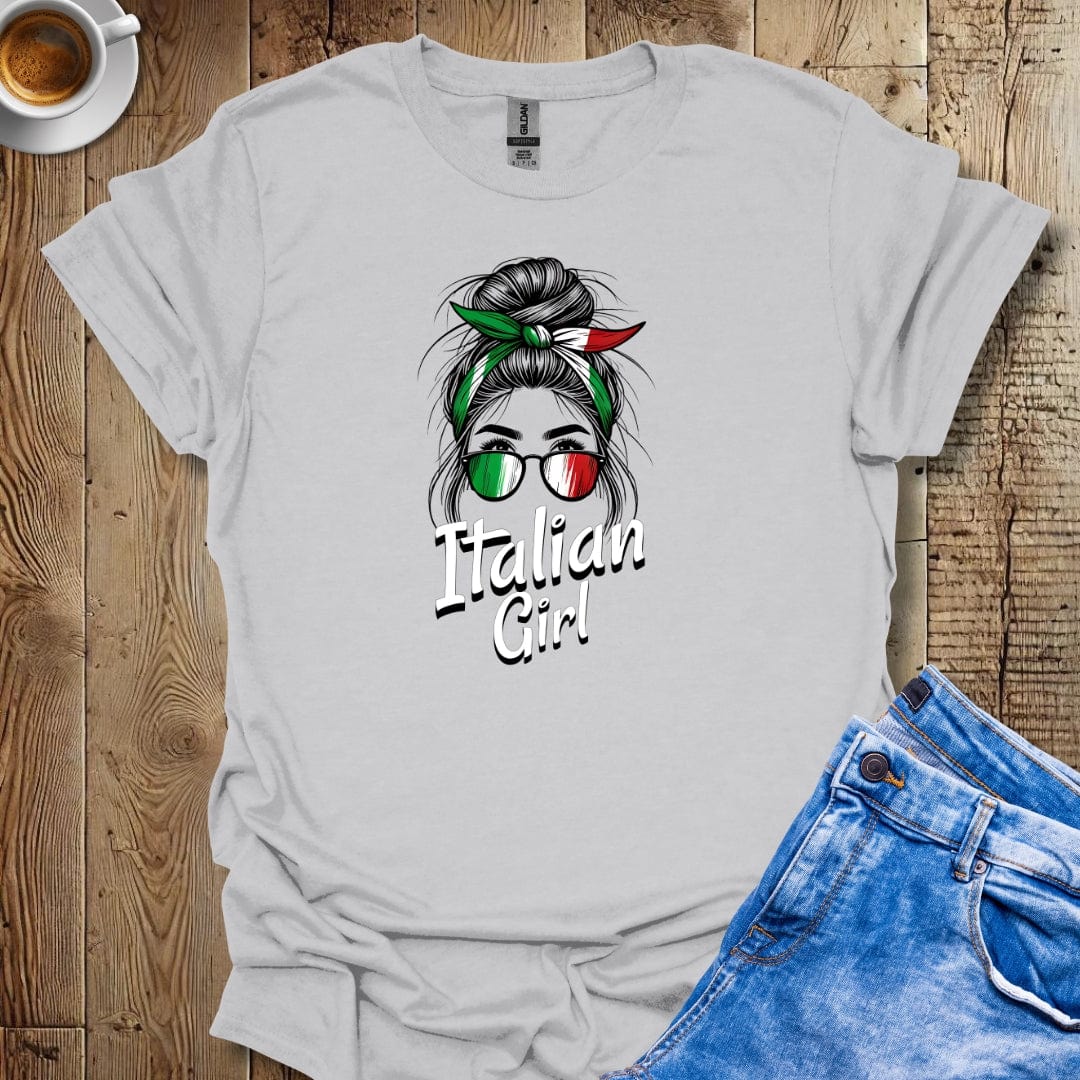 Cute Messy Bun Italian Girl T-shirt