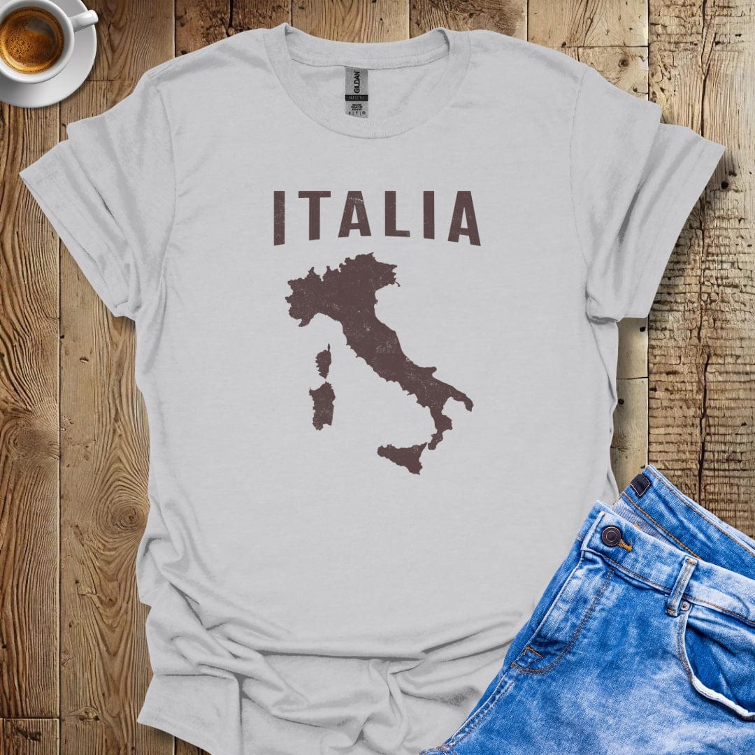 Distressed Italia Map Italian Pride T-shirt