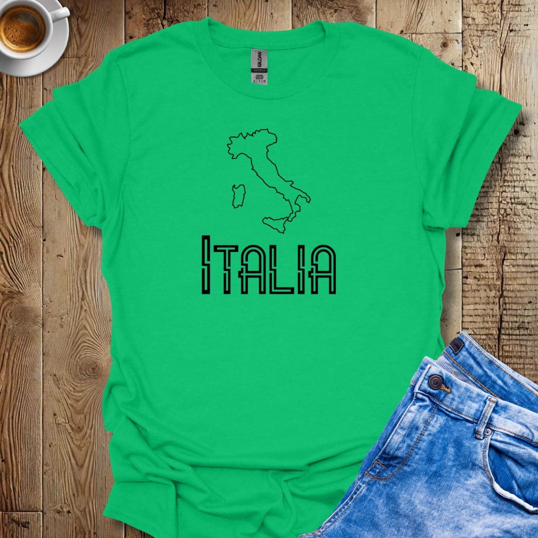 Italia Line Art Map Italian Pride T-shirt