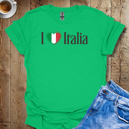 I Love Italia Heart Italian Pride T-shirt