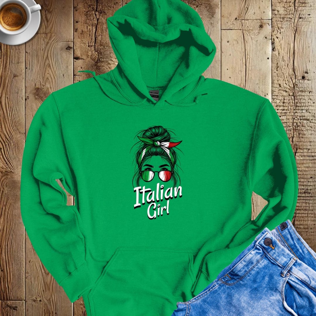 Italian Girl Messy Bun Hoodie Sweatshirt