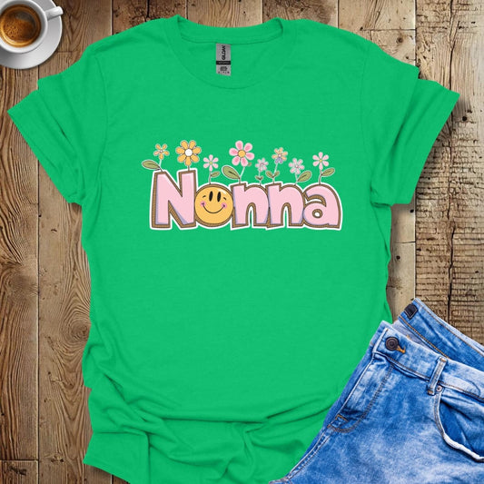 Nonna Flowers Smiley Face T-shirt