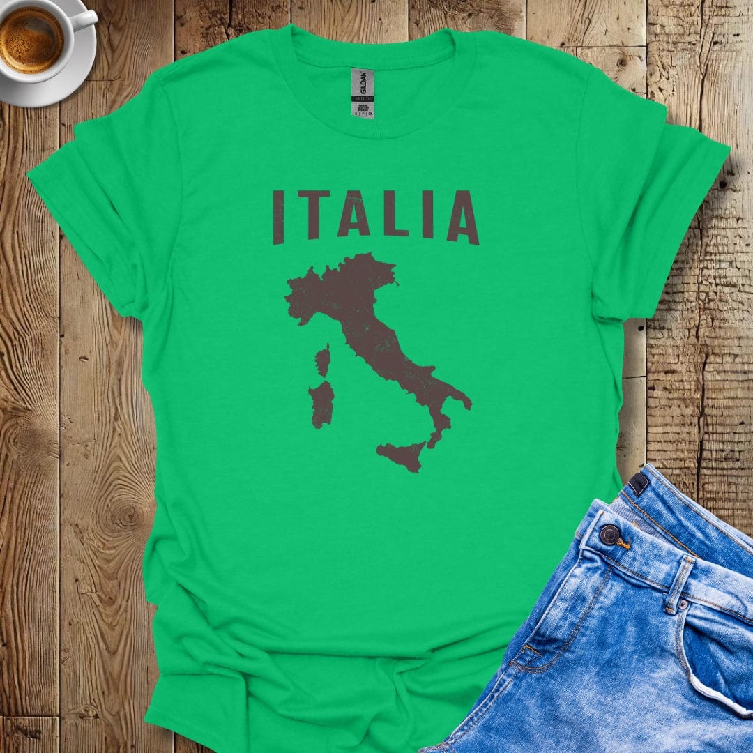 Distressed Italia Map Italian Pride T-shirt