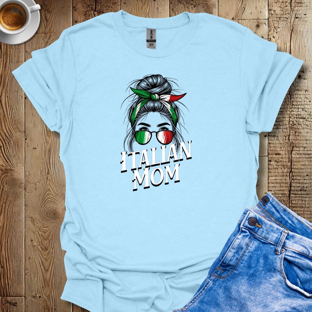 Cute Messy Bun Italian Mom T-shirt