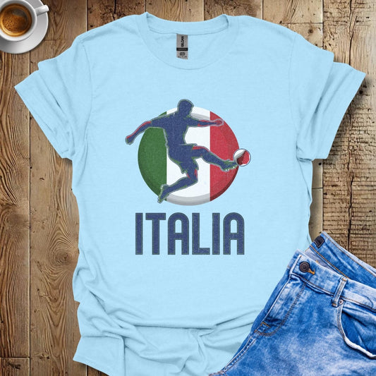 Italian Flag Soccer Player T-Shirt