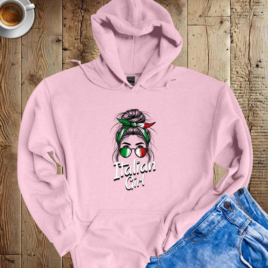 Italian Girl Messy Bun Hoodie Sweatshirt