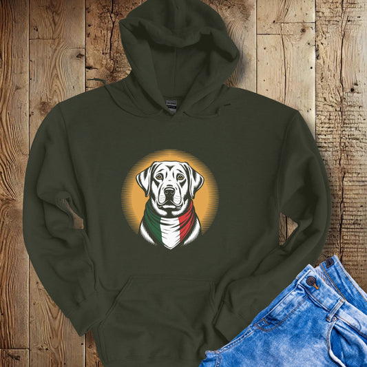 Labrador Italian Flag Bandana Hoodie Sweatshirt