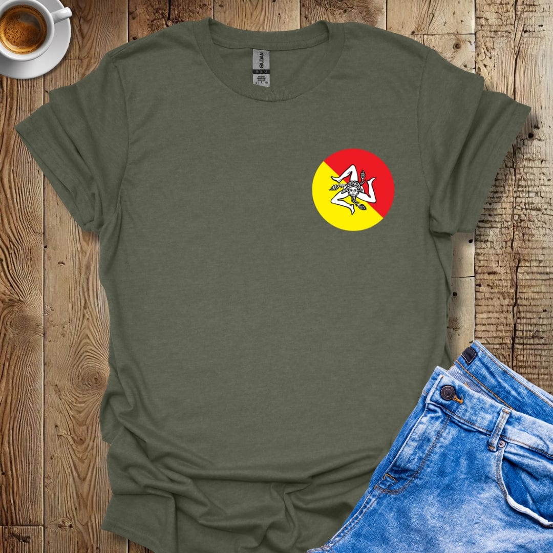 Sicilian Colors with Trinacria Pocket Italian Pride T-shirt